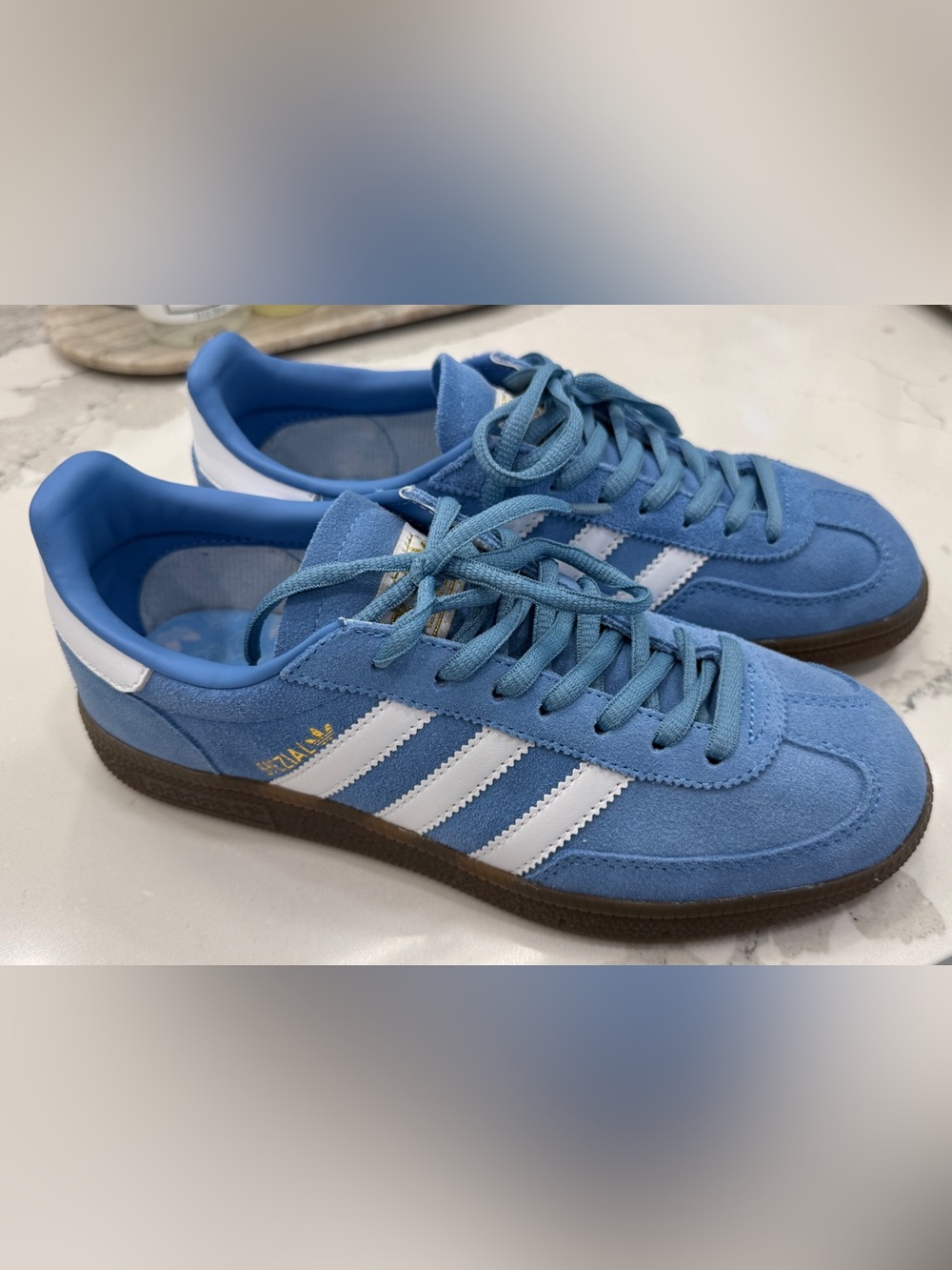 adidas Handball Spezial Light Blue Blue Suede Sneakers Women’s 7.5 / Men’s 6.5